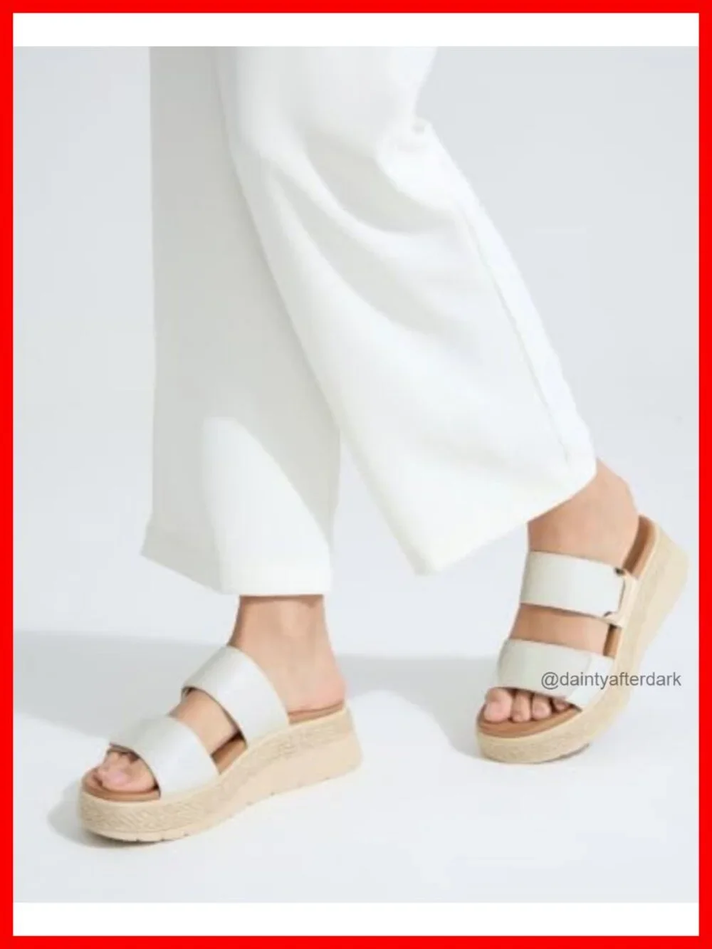 Women's Platform Wedge Sandals Orthopedic Arch Support Faux Leather Slip-On